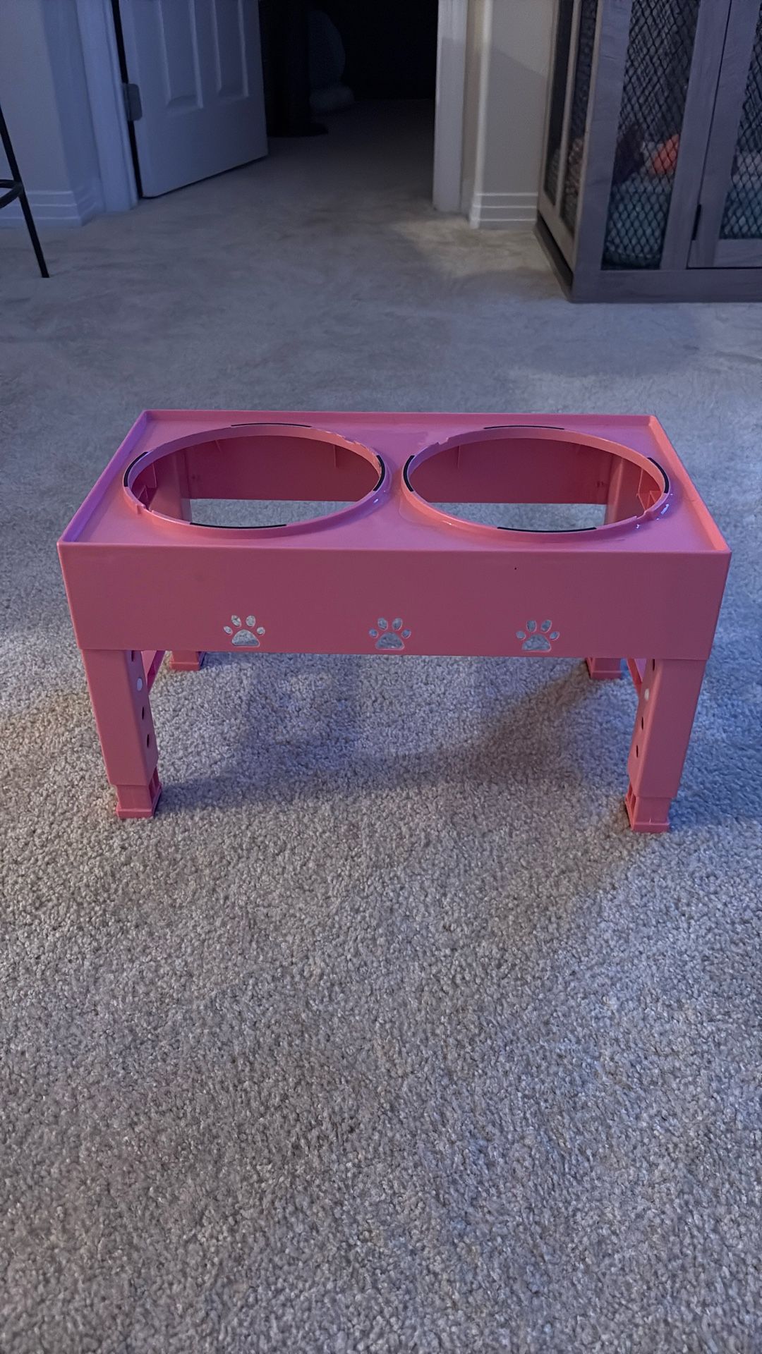 Pink Adjustable Height Dog Bowls