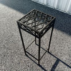 Decorative Accent Square Top Plant Stand / Side End Table - Dark Brown
