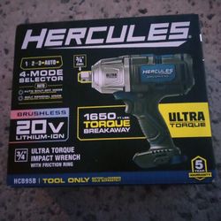 Hercules Brushless 20 Volt 3/4 Ultra Torque Impact Wrench With Friction Ring