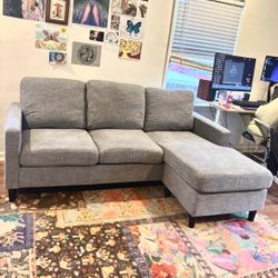 Living Spaces Linen Fabric Sectional Sofa - Just Bought Brand New