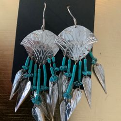 Sterling Silver Feather Earrings