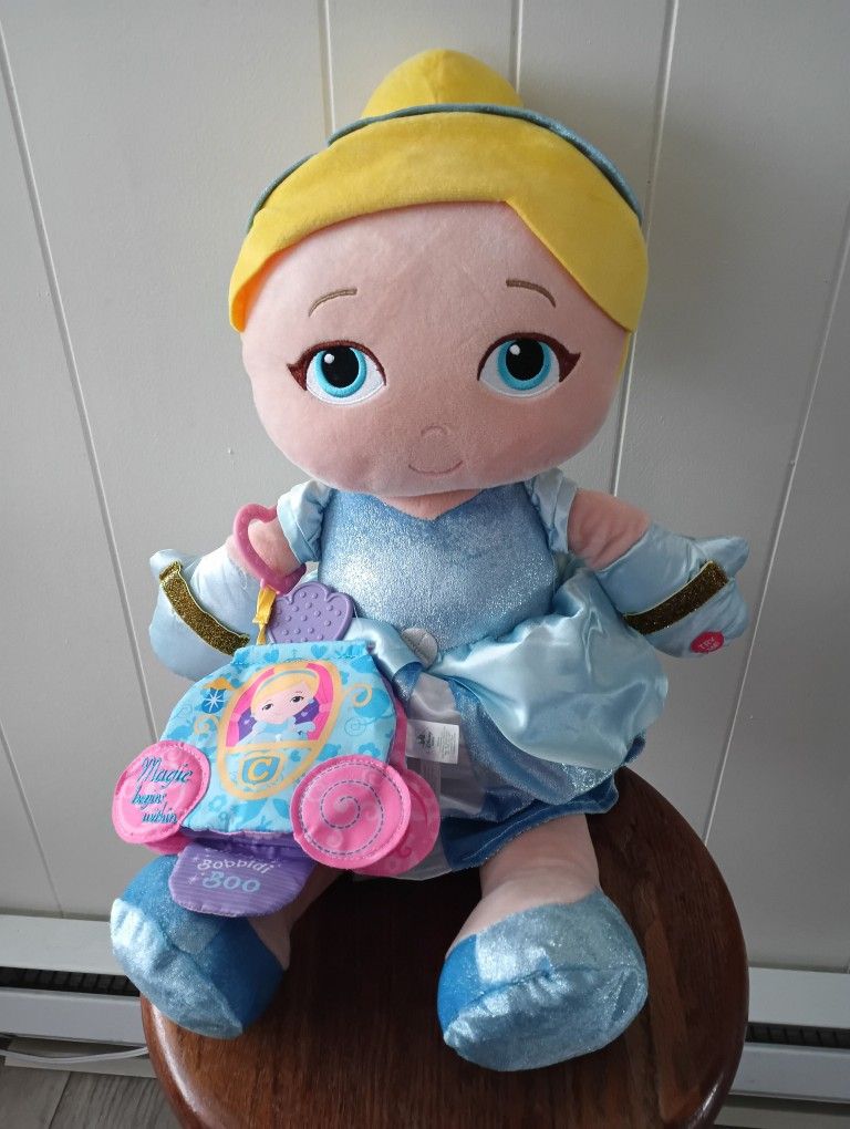 New* 24inch Baby Cinderella Disney Plush Plays Melody And Has Baby Crinkle Book