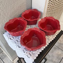 Princess House Moldes Rojos Para Hacer Pastelitos O Para El Cereal De Pavilion. Set De Cuarto. 