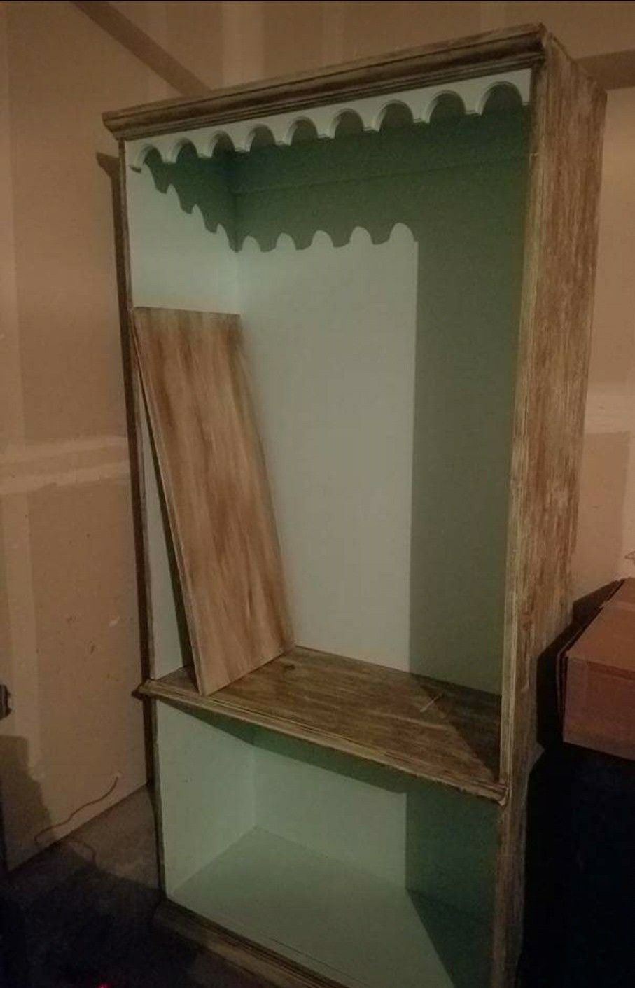 Teal stressed armoire