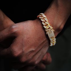 [BOGO] Iced Out CZ Cuban Link Bracelet - 18k Gold
