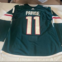 Authentic Adidas Zach Parise Mens 54 Clean Sewn Nhl Minnesota Wild Green Jersey