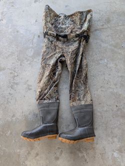 Cabela's Dry-Plus Mossy Oak Duck Blind Camo Fishing Waders 13 S 