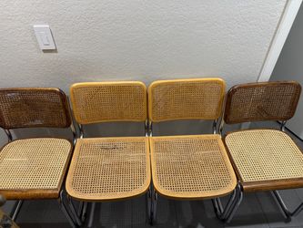4 vintage cesca cane chairs