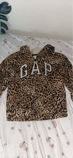 GAP Kids XL (12) Leopard Print Zip-Up Hoodie