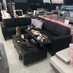 Beautiful black sectional