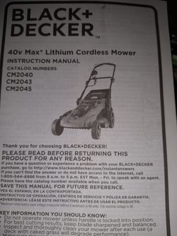 Black+Decker CM2043C 40V Max Lithium 20-inch Lawn Mower 