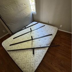 Queen Bed, Frame And Mattress 