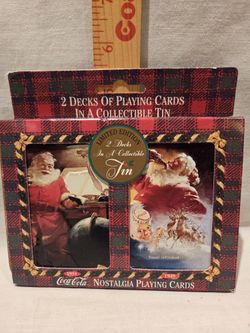 VTG 1997 "Coca-Cola" - Santa 🎅 Claus  deck Playing Card Set In Collectable Tin 
