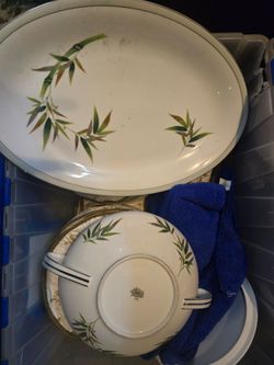 RC Porcelain Bamboo Pattern Serving Pieces