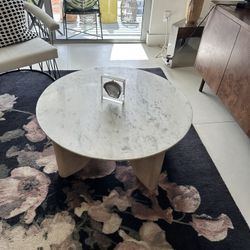 White Marble Coffee table west Elm 