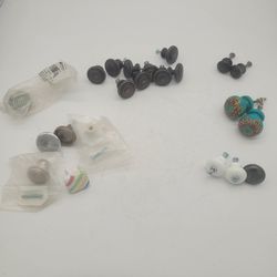 Misc. and Sets and Some Pairs of Cabinet Dresser Drawer Pulls Ceramic Wood Metal