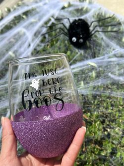 Halloween peek-a-boo Wine Glasses