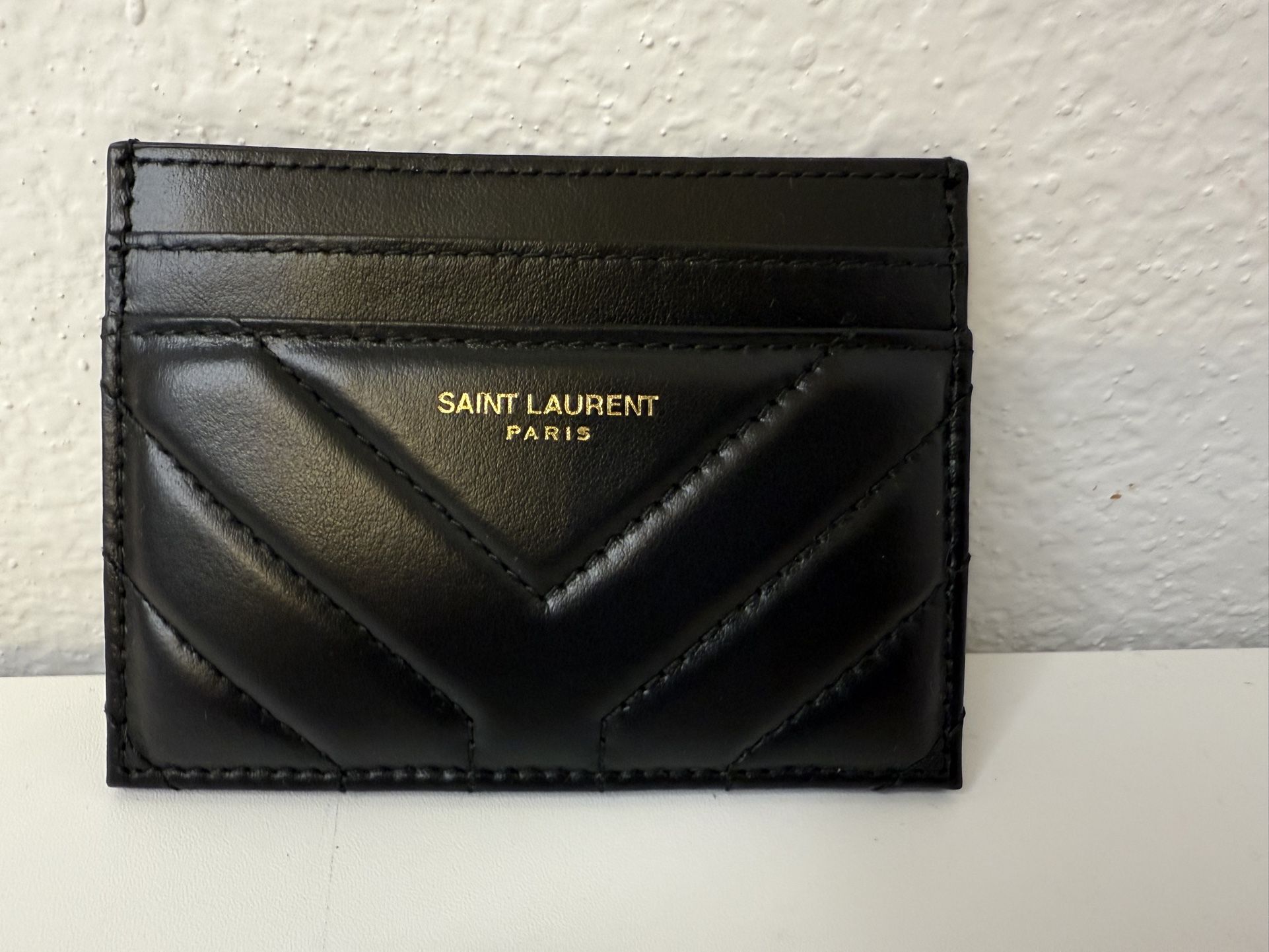 YSL Unisex Card Quilted Wallet COA