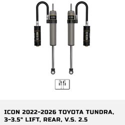 ICON 2.5 Remote Reservoir Rear Shocks for 2022–2026 Toyota Tundra (NEW)