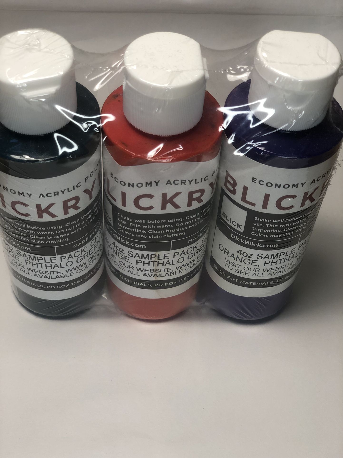 New Blick Acrylic Paint Set Of 3