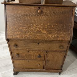 Antique Secretary Desk Solid Wood 