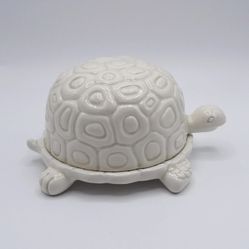 VINTAGE 1976 FIGURAL TURTLE BUTTER TUB & LID BY FITZ & FLOYD