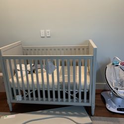 Restoration Hardware crib and toddler bed with Mattress And Canopy 