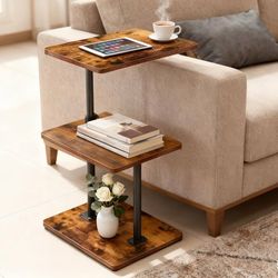 3-Tier Industrial Side End Table