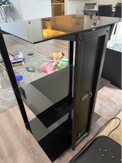 Modern Black Glass TV Stand