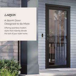 8ft Larson Platinum Secure Glass Storm Door w/Handle