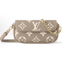 LOUIS VUITTON IVY Metal Chain Old Flower Full Print Cow Leather Armpit Bag Baguette Bag Handbag Shoulder Bag Regular Women's(p359)72