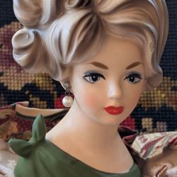 Lovely Vintage Napcoware Lady Head Vase C7313~Japan 1950's~4.5" Tall