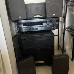 JBL HOME THEATRE & YAMAHA RECEIVER  