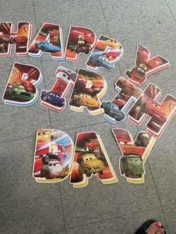 Disney Cars Happy Birthday Letter Banner