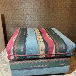 Western Style Ottoman On Wheels 