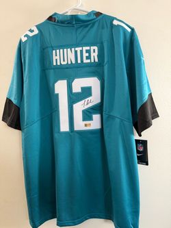 TRAVIS HUNTER SIGNED JACKSONVILLE JAGUARS AUTOGRAPHED NIKE JERSEY W/COA XL 32-01
