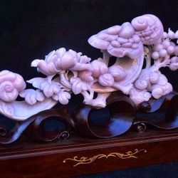 Luxurious 12.2" Chinese Natural Dushan Jade Ru Yi Wealth Sculpture
