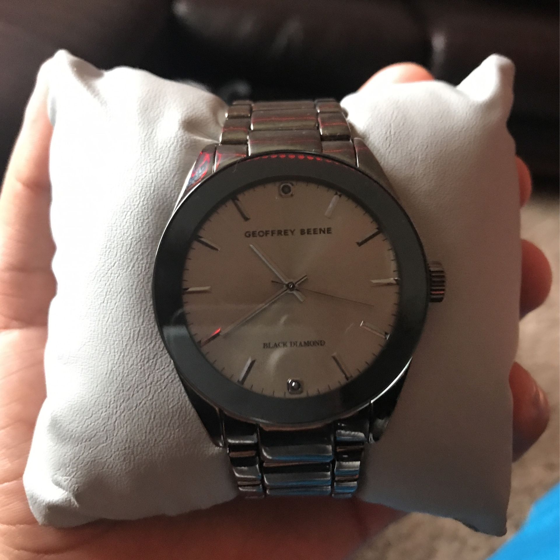 Geoffrey Beene Genuine Black Diamond Watch