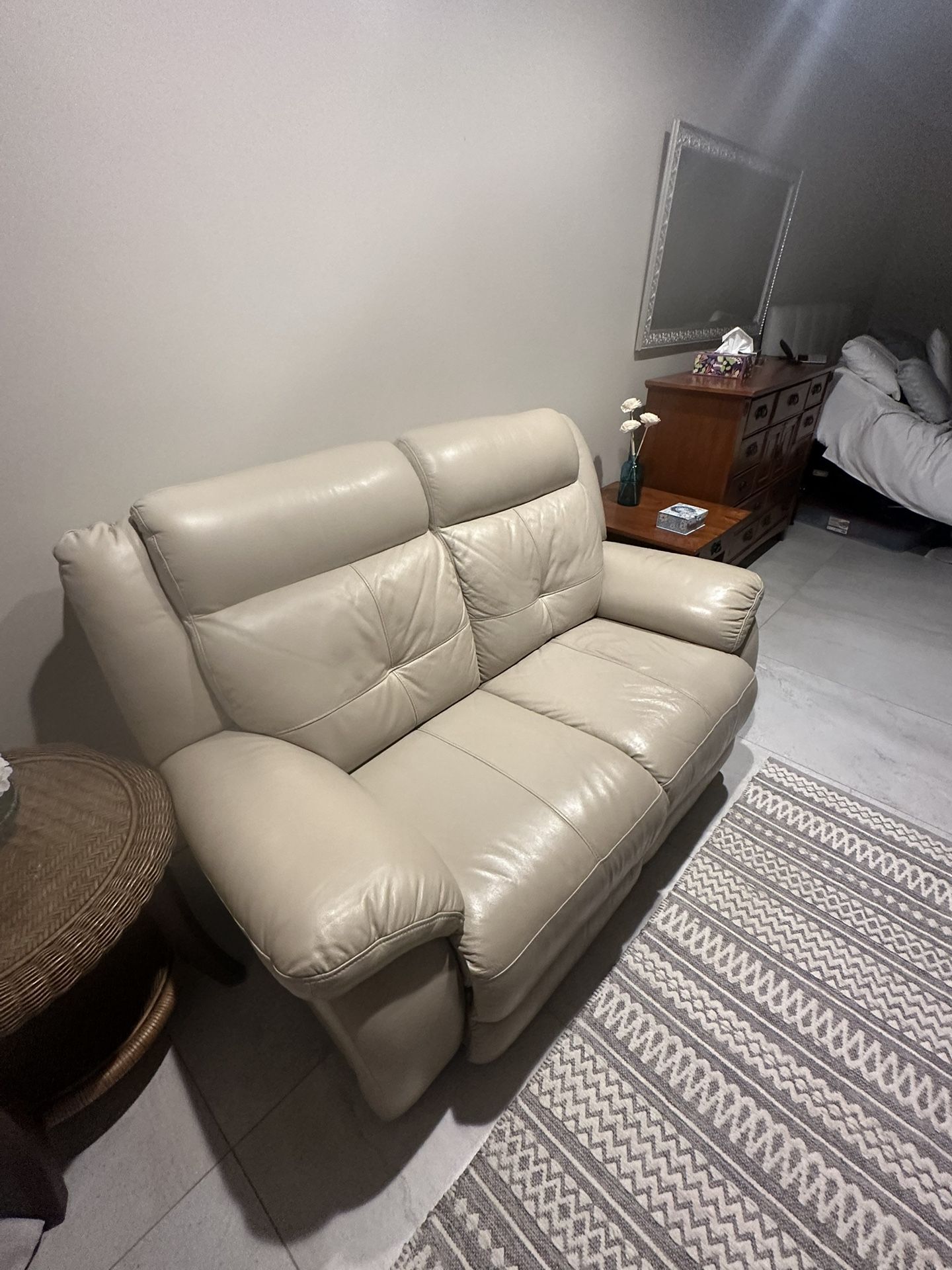 Leather Loveseat Recliner 