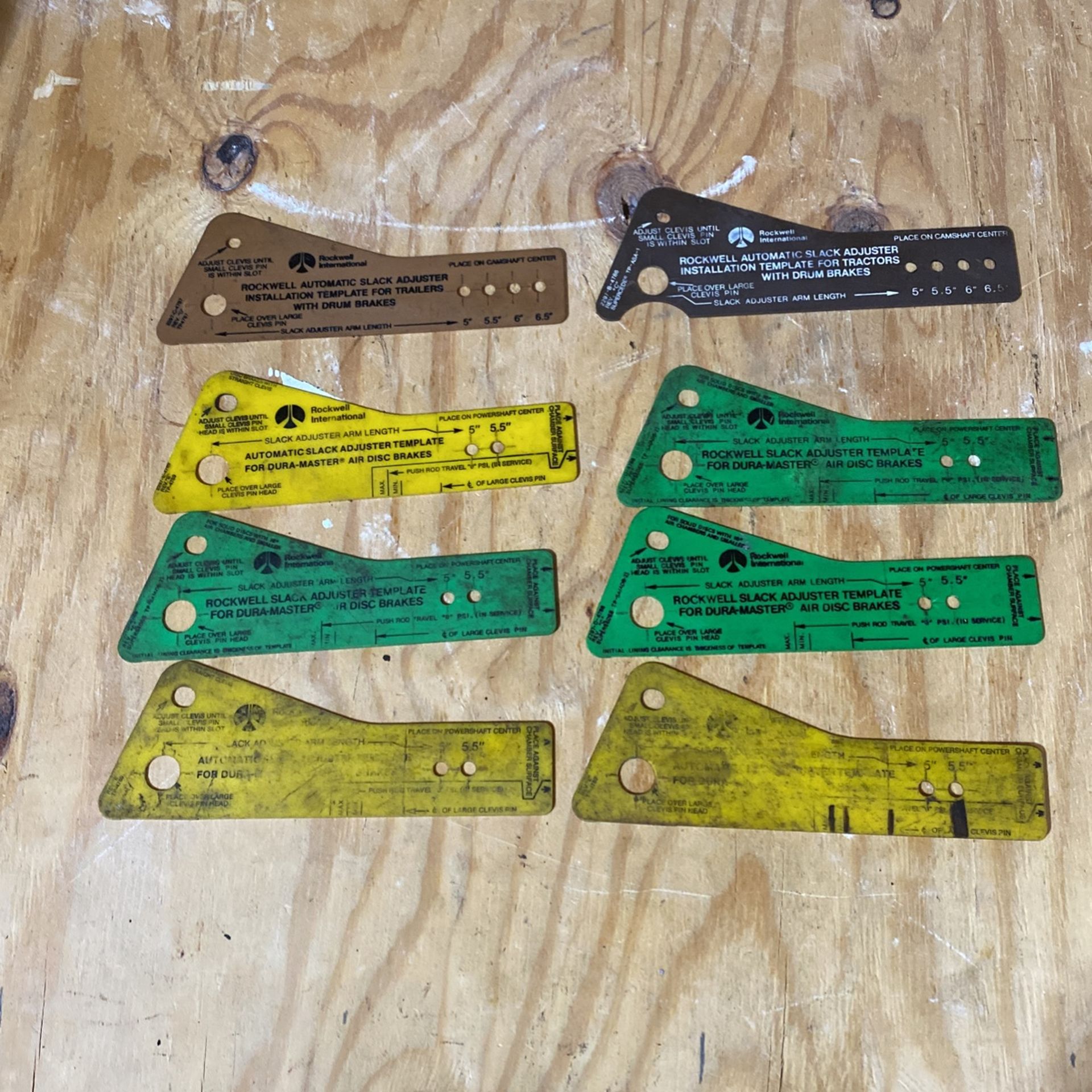 Rockwell / Meritor slack adjusters installation templates