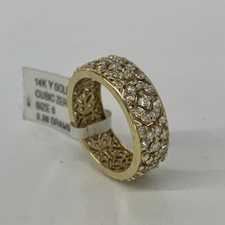 14k Yellow Gold  Eternity C.Z Band Ring   