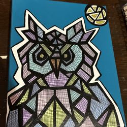 Original Artwork Abstract Owl