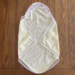 Vintage Cabbage Patch Kids CPK Bunting Blanket Wrap Preemie Lace Yellow 1980s