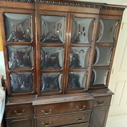 Solid Wood Antique China Cabinet