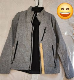 Men Champion Venture Dry Coat Gray Full Zipper Soft Shell Jacket Adult Travel Work Home