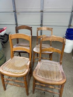 Vintage Wood and Cane Chairs