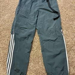 Vintage Adidas Green Windbreaker Pants Mens Size Medium