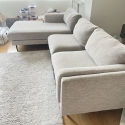 ** Light Gray Sectional Sofa **