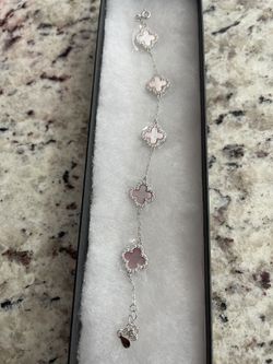 925 Silver Four Leaf Clover Bracelet 