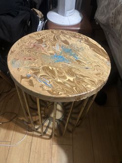 Brass Table Hand Painted